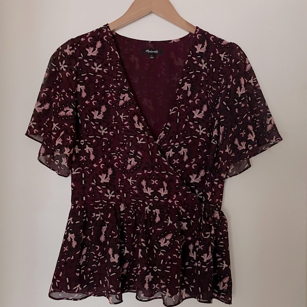 Madewell Peplum Wrap Blouse